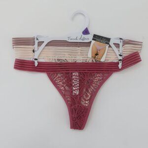 (#P) 3 pack lace thongs by French Affair Size XL